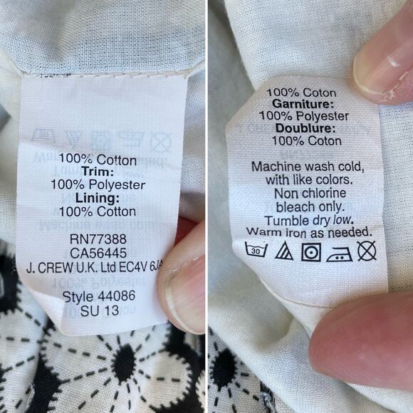 Madewell Black Cream Perforated Floral Dress 2 Open Back - Picture 7 of 9